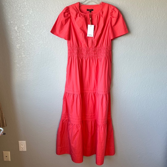 NWT - Quince 100% Organic Poplin Cotton Tiered Maxi Dress - Picture 4 of 11